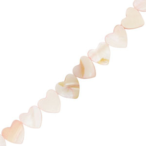 Perline di conchiglia cuore rosa chiaro