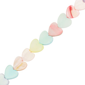 Perline di conchiglia cuore multicolore pastello