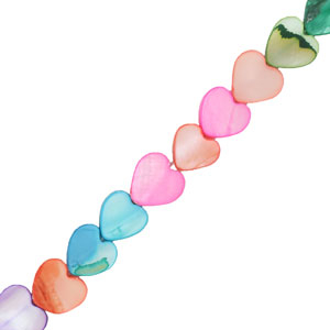 Perline di conchiglia cuore multicolore