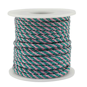 Cordoncino intrecciato alla moda 3.5mm blu-rosa-argento