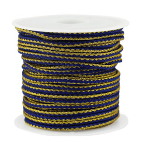 Cordoncino intrecciato alla moda 2.3mm blu scuro-oro