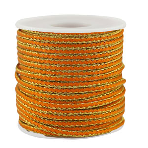 Cordoncino intrecciato alla moda 2.3mm arancione-oro