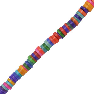 Perline di conchiglia rondella multicolore