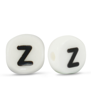 Perline alfabeto in ceramica Z bianco-nero