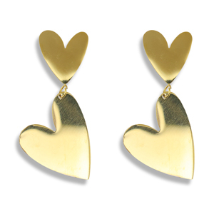 Orecchini in acciaio inossidabile cuore oro