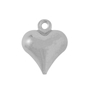 Ciondoli in acciaio inossidabile cuore argento