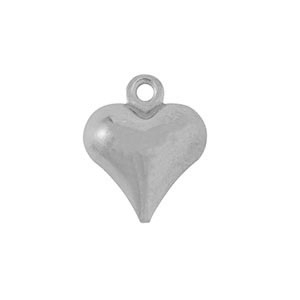 Ciondoli in acciaio inossidabile cuore argento