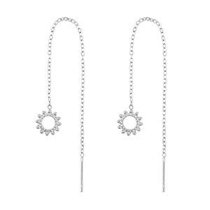 Orecchini in acciaio inossidabile fiore argento
