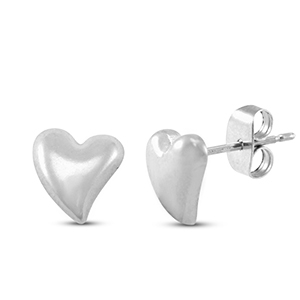 Orecchini in acciaio inossidabile cuore argento