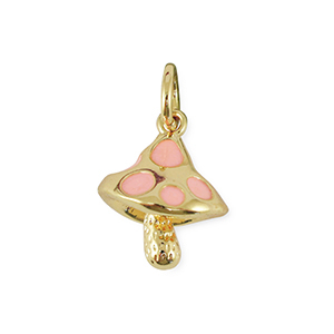 Metallo TQ in ottone ciondolo fungo oro-rosa chiaro