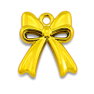 Ciondoli in acrilico fiocco oro giallo