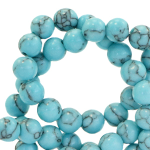 Perline in pietra naturale Calcite 6mm blu turchese