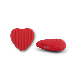 Perline in acrilico cuore rosso