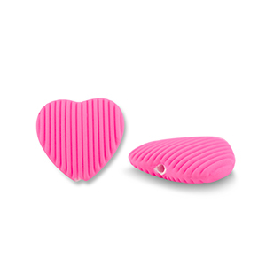 Perline in acrilico cuore rosa fucsia