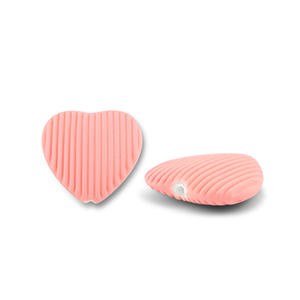 Perline in acrilico cuore rosa salmone