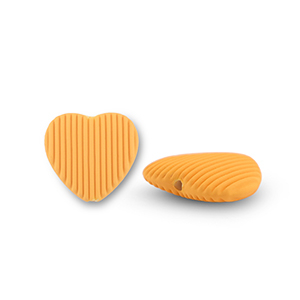 Perline in acrilico cuore arancione