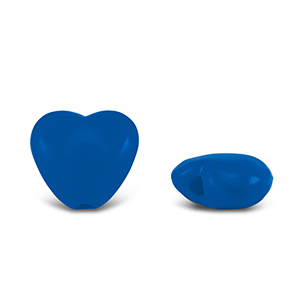 Perline in acrilico cuore blu scuro
