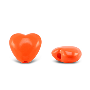 Perline in acrilico cuore arancione