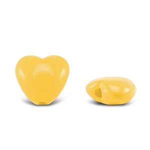 Perline in acrilico cuore giallo