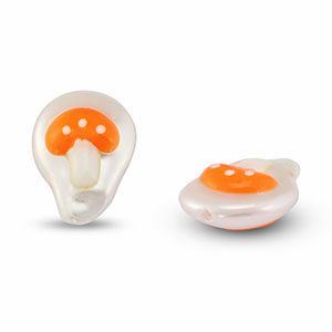 Perline in acrilico fungo perla-arancione-bianco