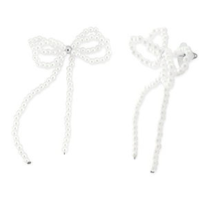 Orecchini alla moda fiocco bianco-argento