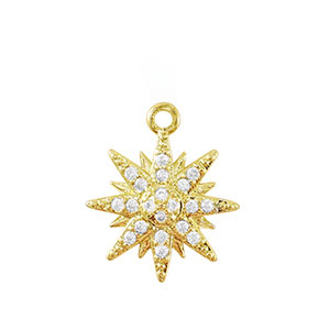 Metallo TQ in ottone ciondolo zirconia stella oro