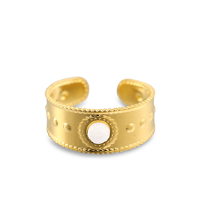 Anelli in acciaio inossidabile perla oro-bianco