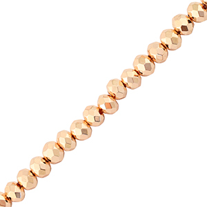 Perline sfaccettate 4x3mm rondella oro rosa metallico