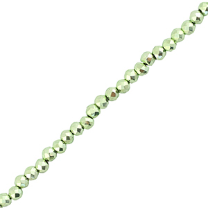 Perline sfaccettate 2mm tonda verde metallico