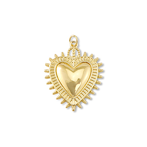 Metallo TQ in ottone ciondolo cuore oro