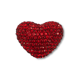 Perline in stile boh&eacute;mien cuore rosso