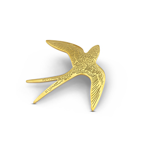 Broches rondine oro
