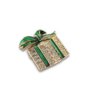 Broches regalo di natale oro-verde