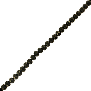 Perline sfaccettate 6x4mm rondella nero