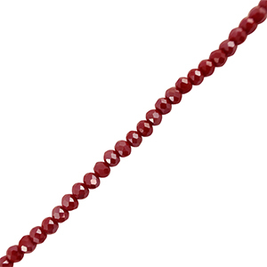 Perline sfaccettate 3x4mm rondella rosso scuro