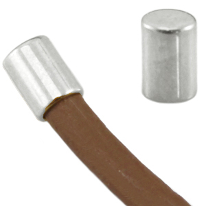 Terminali di metallo DQ a tubo &Oslash;3mm argento antico (privo di nichel)