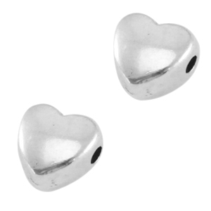 Perline di metallo DQ cuoricino argento antico (privo di nichel)