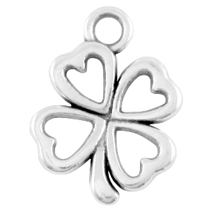 Ciondoli di metallo DQ quadrifoglio argento antico (privo di nichel)