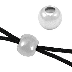 Chiusura con perline scorrevoli  di metallo DQ 5mm argento antico (privo di nichel)