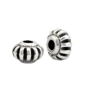 Perline di metallo DQ con decoro argento antico (privo di nichel)