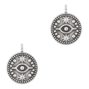 Ciondoli di metallo DQ 15mm occhio argento antico (privo di nichel)
