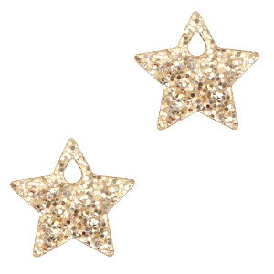 Ciondoli Plexx stella glitterato rosa pesca