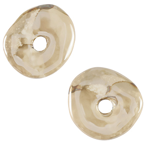 Perline di ceramica greca DQ donut grigio beige