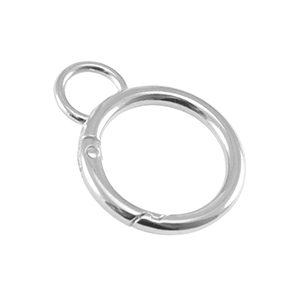 Componenti di metallo DQ portachiavi 24mm con anellino argento antico (privo di nichel