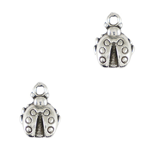 Ciondoli di metallo DQ coccinella argento antico (privo di nichel)