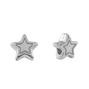 Perline di metallo DQ stella argento antico (privo di nichel)