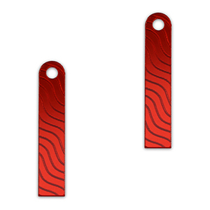 Ciondoli accattivanti barra & onda rosso metallico