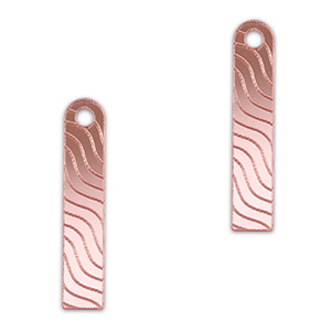 Ciondoli accattivanti barra & onda rosa chiaro metallico