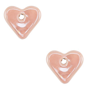 Perline di ceramica greca DQ cuore pesca