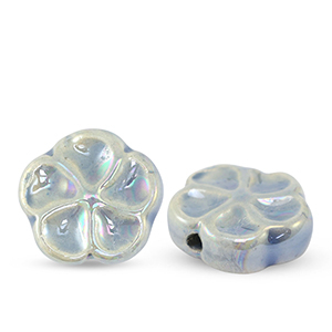 Perline di ceramica fiore blu